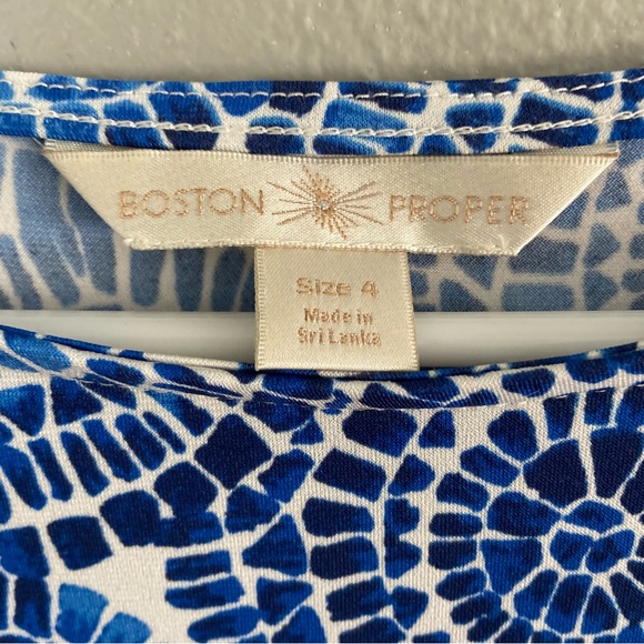 Boston Proper Blue Mosaic Medallion Maxi Dress Size 4 Stretch - Picture 9 of 11